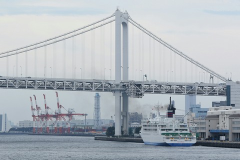 新おがさわら丸 東京港 芝浦埠頭 レインボーブリッジ 竹芝桟橋