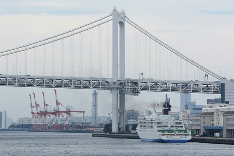 新おがさわら丸 東京港  芝浦埠頭 レインボーブリッジ 竹芝桟橋