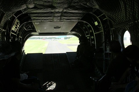 陸上自衛隊 CH-47 Chinook 機内 第45回 木更津航空祭 地上滑走