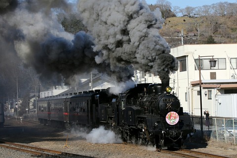 真岡鐵道 C12 66 C11 325 SL重連 おとちゃんSL 茂木駅付近