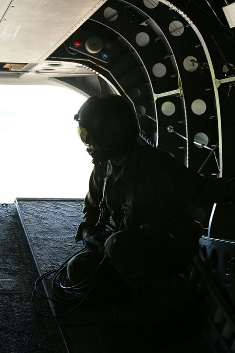 陸上自衛隊 CH-47 Chinook 機内 第45回 木更津航空祭 地上滑走