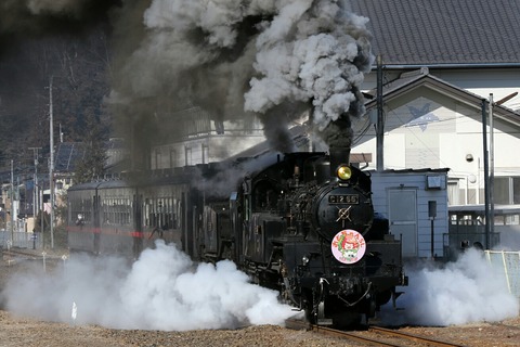 真岡鐵道 C12 66 C11 325 SL重連 おとちゃんSL 茂木駅付近