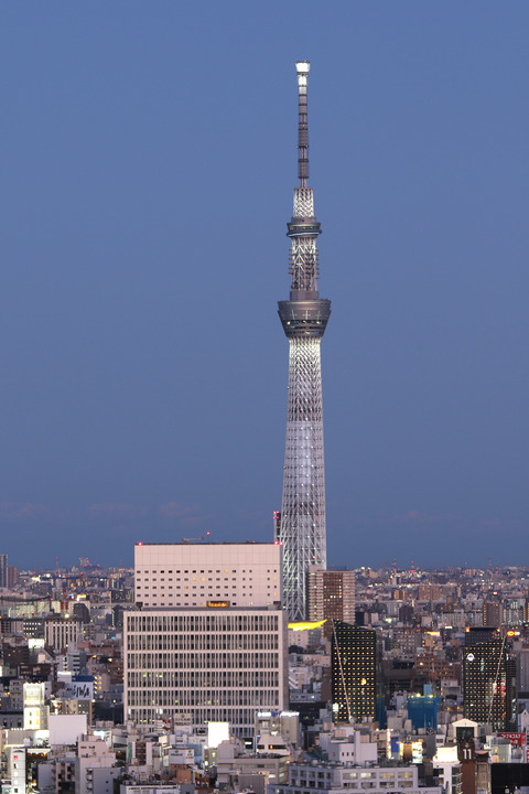 夕景 東京スカイツリー 文京シビックセンター 展望ラウンジ