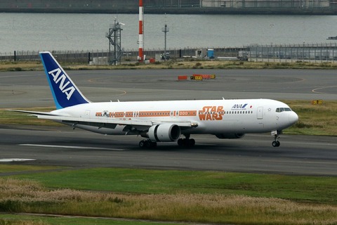 JA604A B767-300 ANA STAR WARS ANA JET RJTT 初便到着 NH14