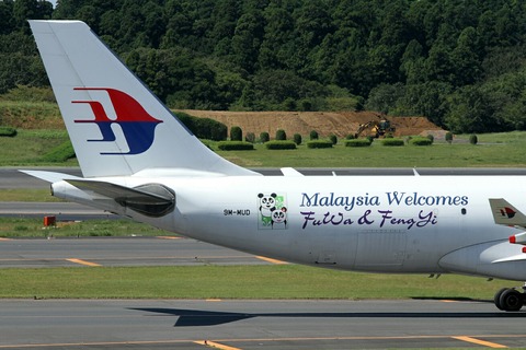 9M-MUD A330-200F MAS Malaysia Welcomes Fu Wa & Feng Yi RJAA