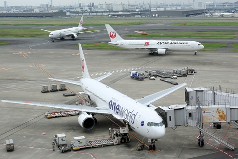 JA8980 JA614J JA8984 JAL 特別塗装機 three-Shot RJTT