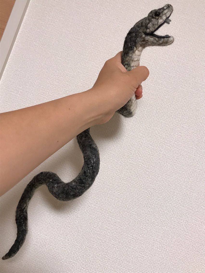 ブラックマンバ 羊毛の苑 生き物羊毛フェルト