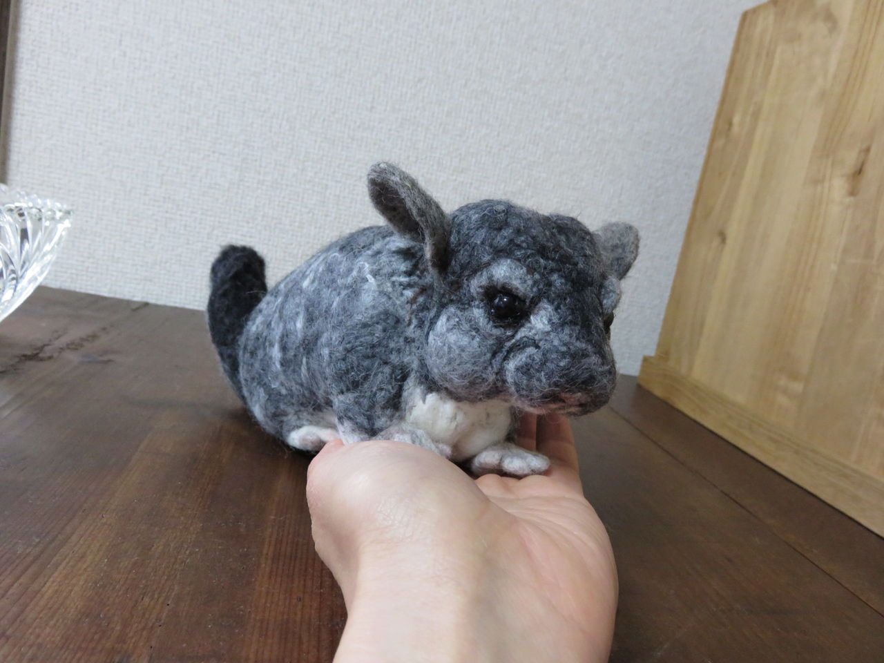 チンチラ グレー 羊毛の苑 生き物羊毛フェルト チンチラ グレー 羊毛の苑 生き物羊毛フェルト
