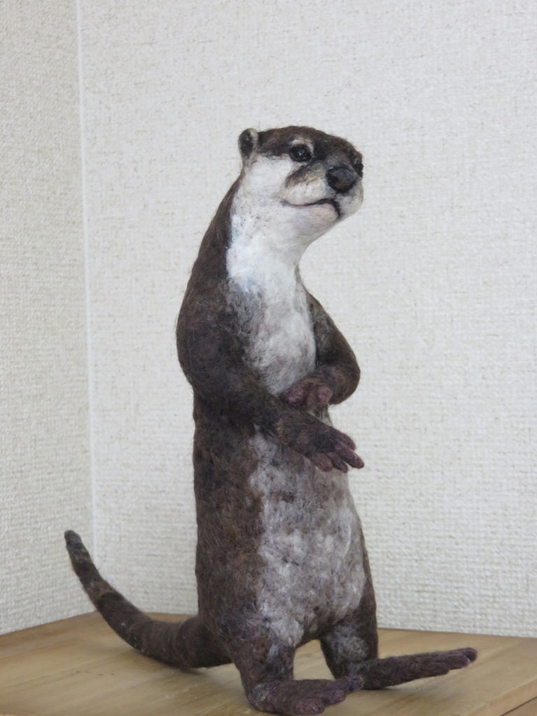 カワウソ 羊毛の苑 生き物羊毛フェルト カワウソ 羊毛の苑 生き物羊毛フェルト