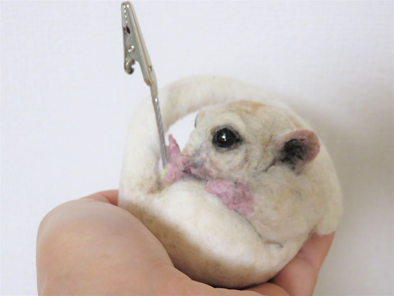 フクロモモンガのメモスタンド 羊毛の苑 生き物羊毛フェルト フクロモモンガのメモスタンド 羊毛の苑 生き物羊毛フェルト