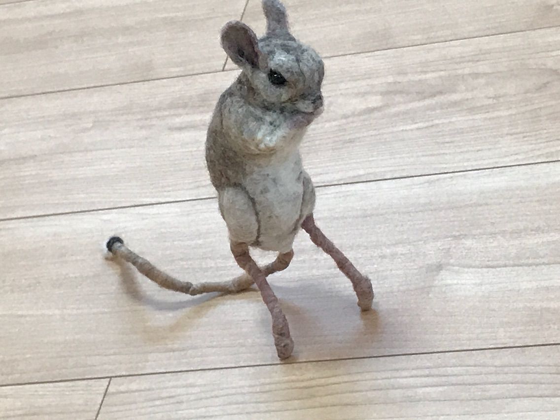 オオミユビトビネズミ 羊毛の苑 生き物羊毛フェルト オオミユビトビネズミ 羊毛の苑 生き物羊毛フェルト