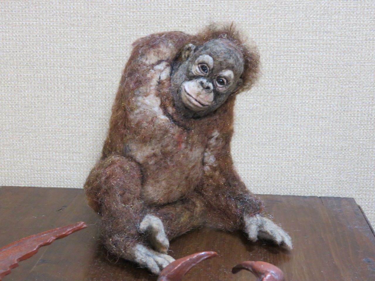 オランウータン(子供) : 羊毛の苑～生き物羊毛フェルト～