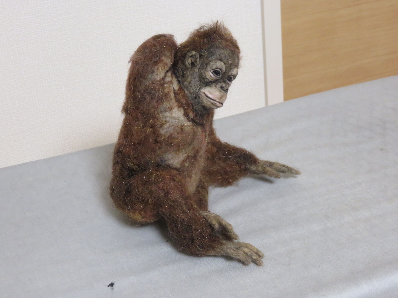オランウータン(子供) : 羊毛の苑～生き物羊毛フェルト～