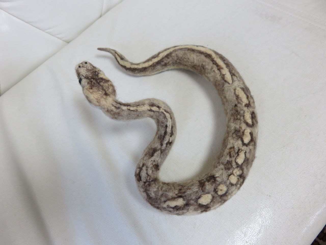 ボールパイソン シャンパン 羊毛の苑 生き物羊毛フェルト