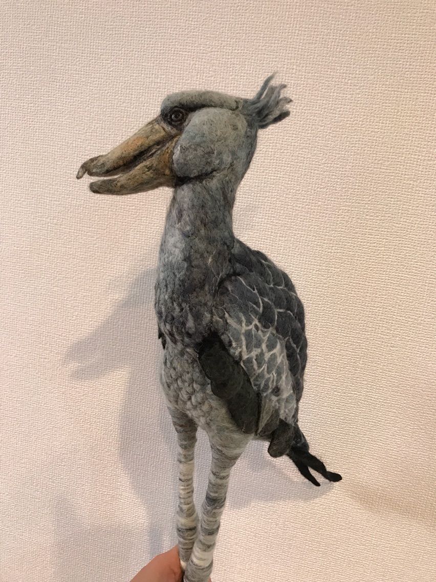 作成過程報告①青い眼の羊毛ハシビロコウ くすぶる
