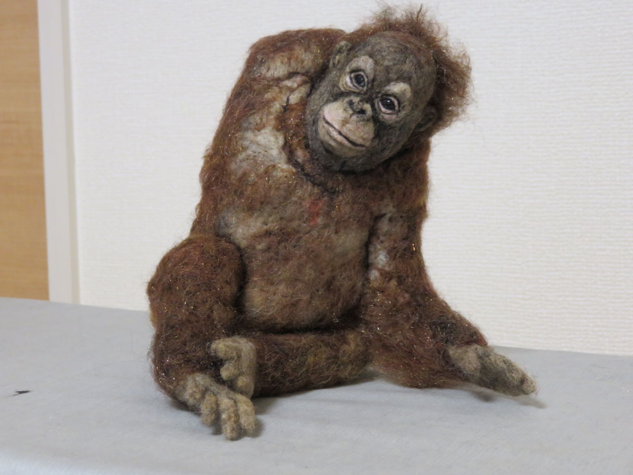 オランウータン(子供) : 羊毛の苑～生き物羊毛フェルト～