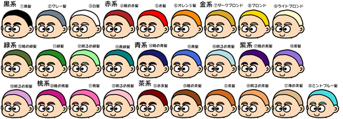 眉&髪の色