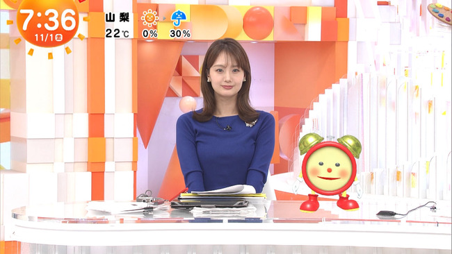 井上清華アナが胸を強調