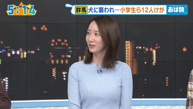 福戸あやアナのニット巨乳１