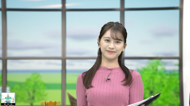 松澤亜海アナのニットおっぱい