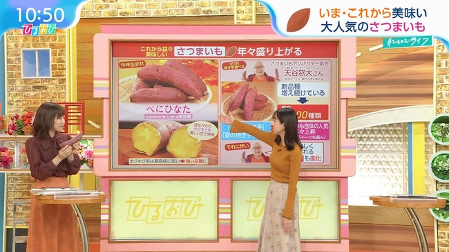 若林有子アナのニット横乳