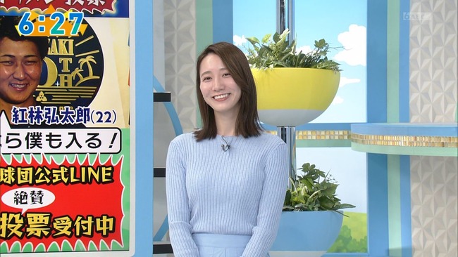 福戸あやアナのニット巨乳4