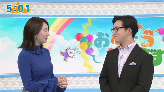 福戸あやアナのニット巨乳