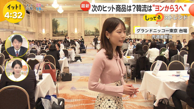 竹俣紅アナのニット乳