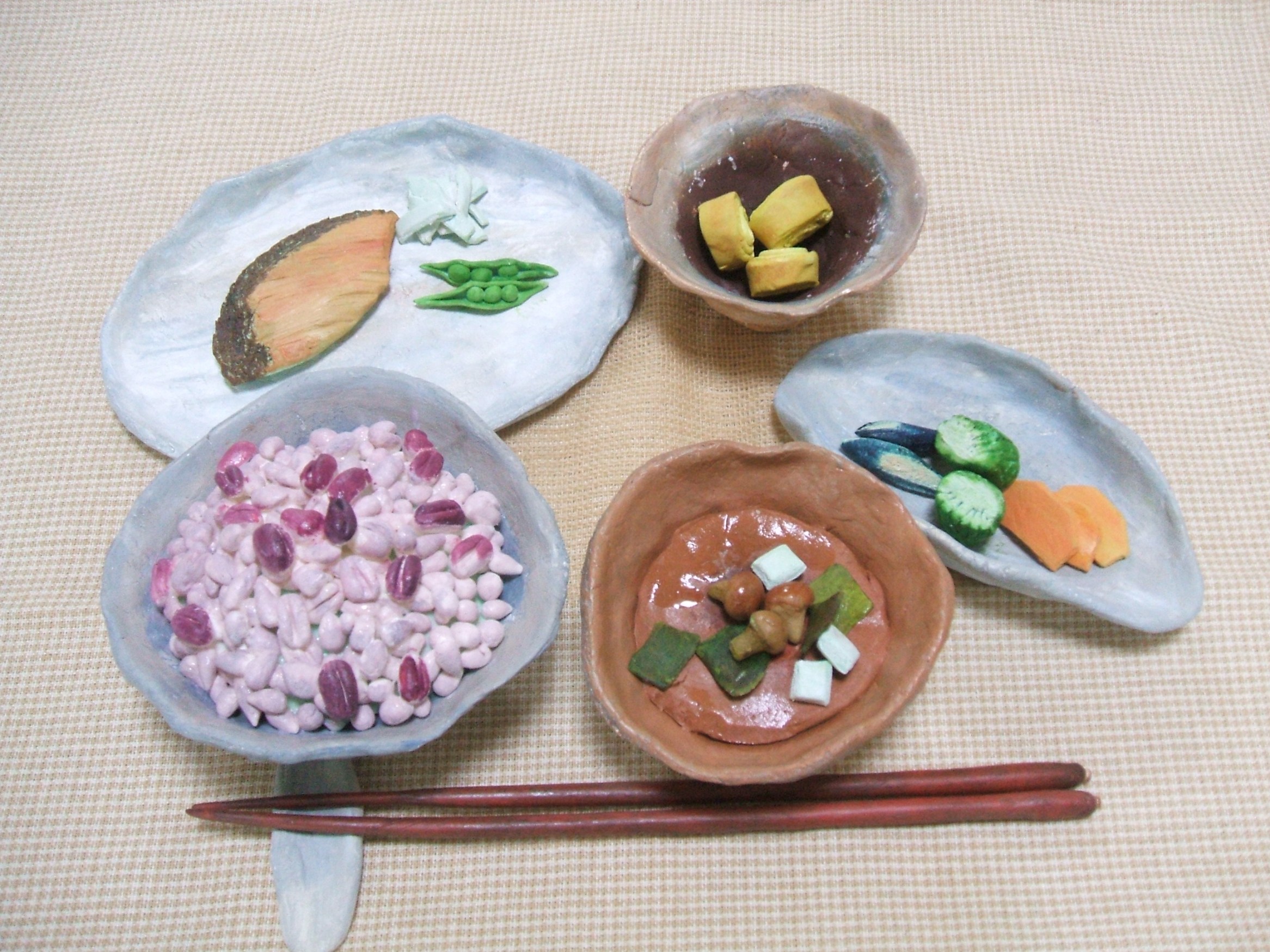 いただきます 樹脂風粘土 パンのはな