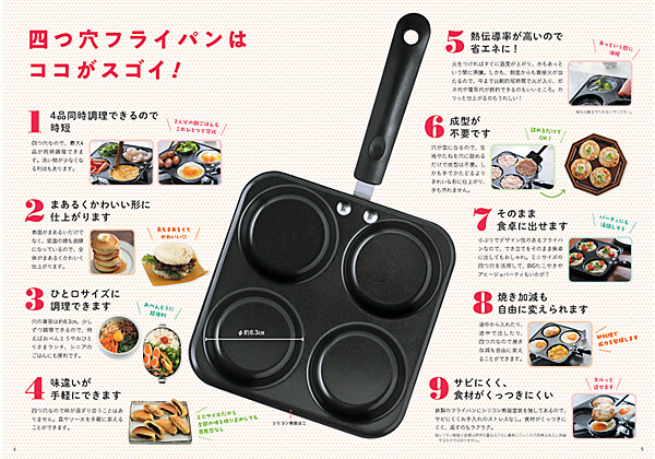 ４つ穴フライパン4