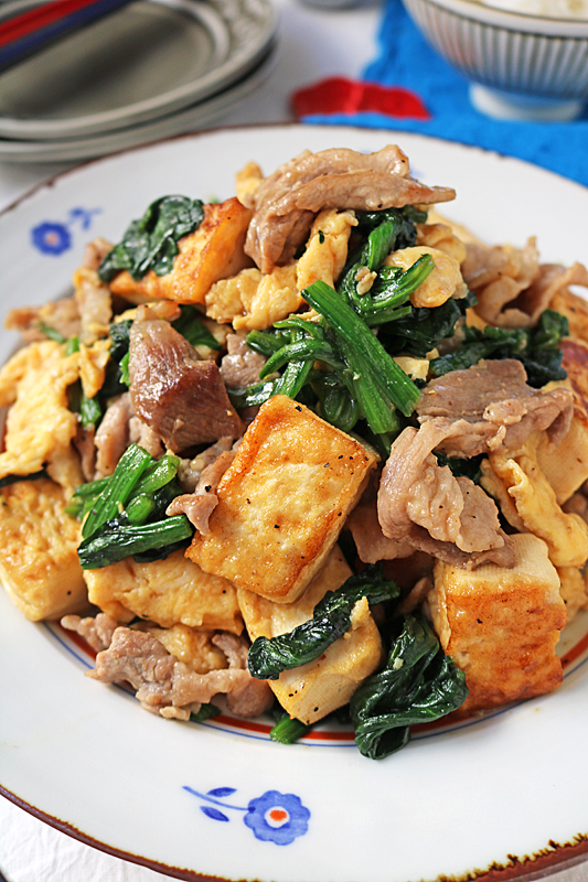 豚卵ほうれん草炒め1427