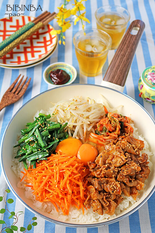 1皿で栄養たっぷり！フライパンでおこげがカリカリ石焼風ビビンバ  