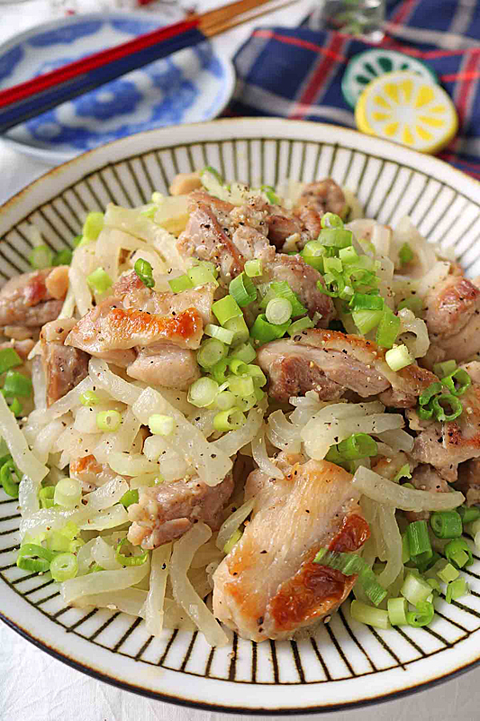 塩揉み大根と鶏肉炒め1099-1