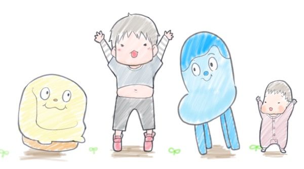 子育て漫画 ちょこっと日常 イラスト みいつけた のグローイングアップップ