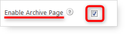 Enable Archive Page