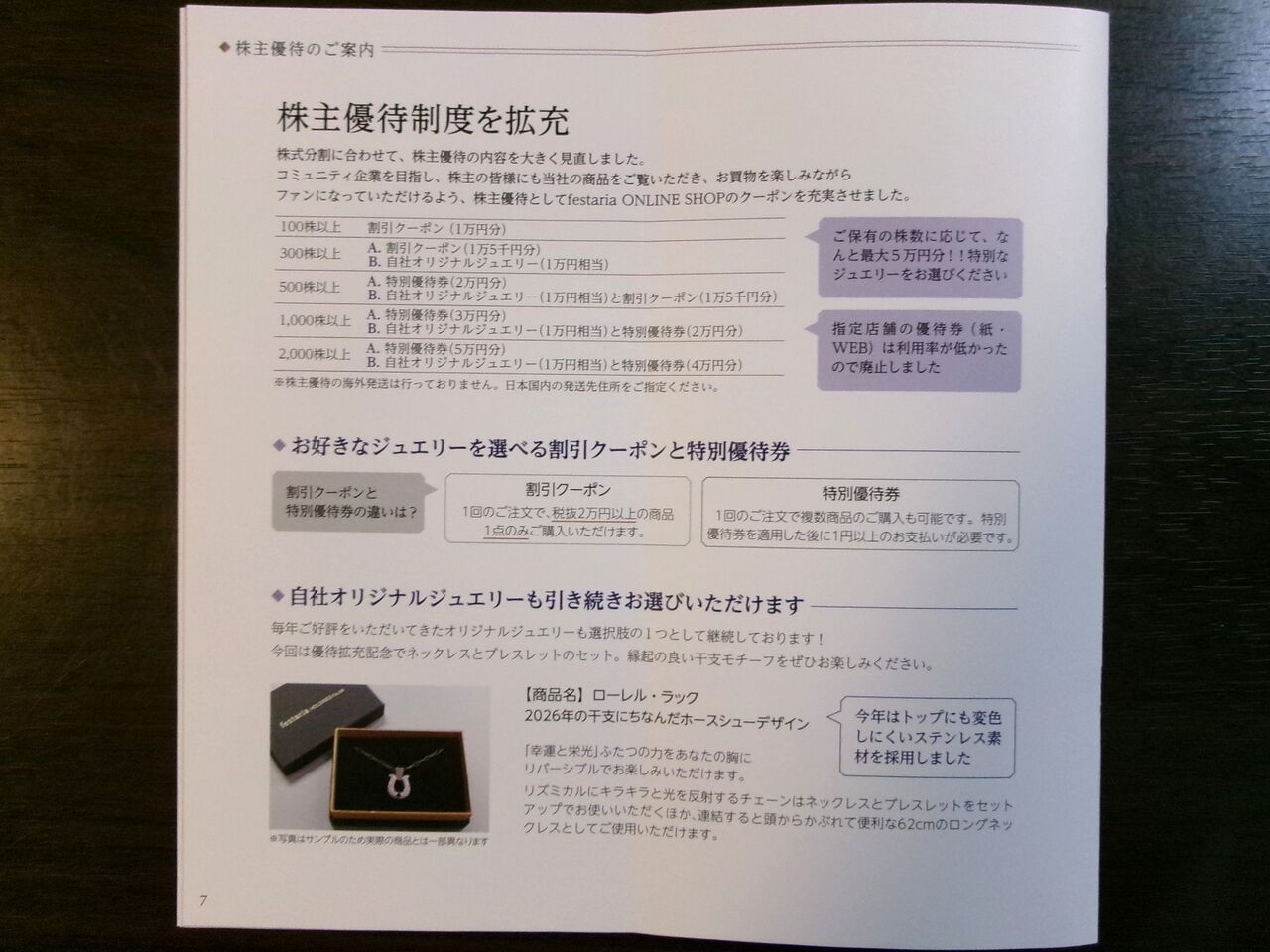 フェスタリアホールディングスの株主優待がやってきた♪（申込