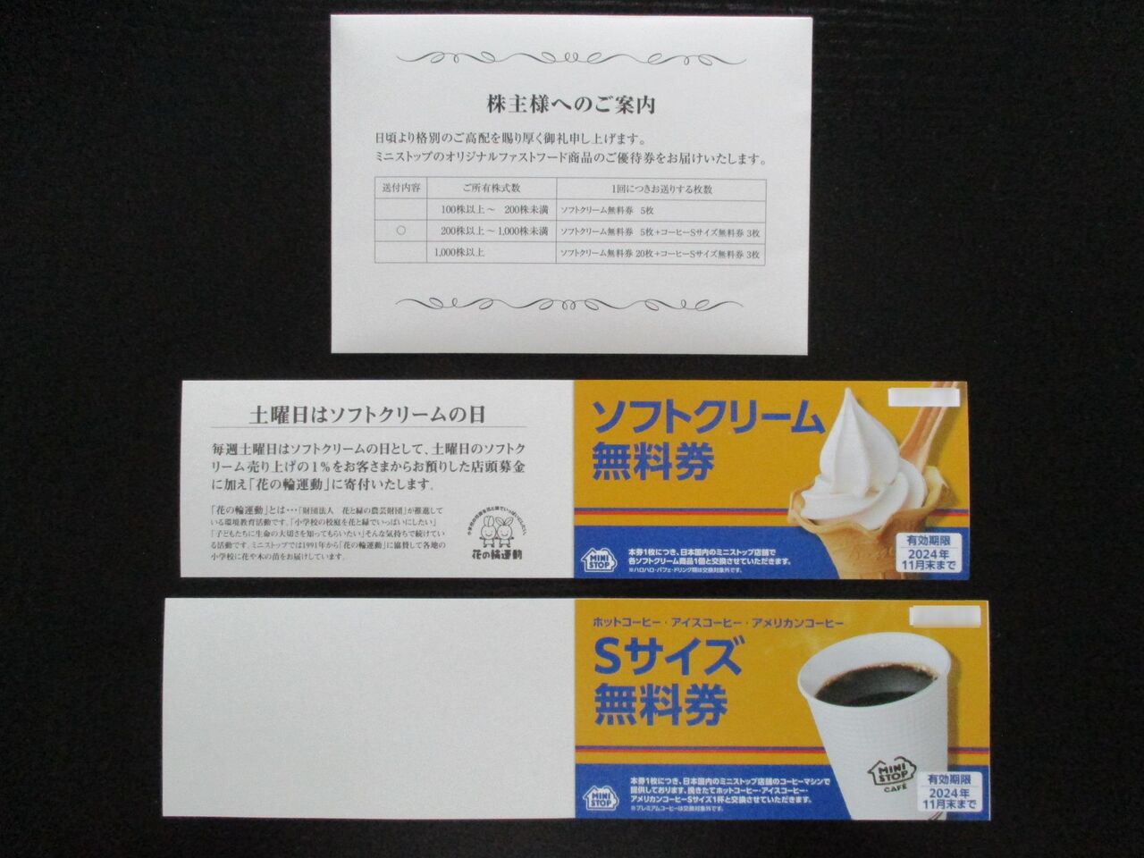 ミニストップ 株主優待券 ミニストップ 株主優待券ソフトクリーム無料券 40枚 コーヒー無料券 6
