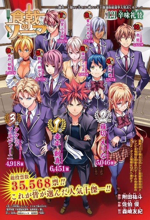 食戟のソーマ 第3回人気投票結果発表 第1位は 画像 漫画まとめ うさちゃんねる 食戟のソーマ 第3回人気投票結果発表 第1位は 画像 漫画まとめ うさちゃんねる