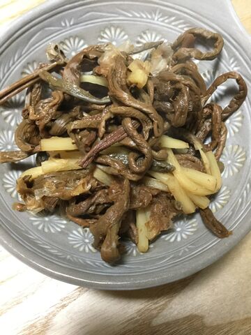 ぜんまいとたけのこの煮物 かつおぶしも追加してみた 料理したことないolが料理できるようになるまでの軌跡 ぜんまいとたけのこの煮物 かつおぶしも追加してみた 料理したことないolが料理できるようになるまでの軌跡