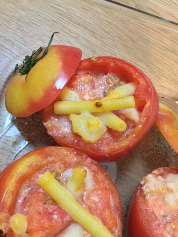 トマトまるごとマカロニサラダ 焼きトマトにしておしゃれ度up 料理したことないolが料理できるようになるまでの軌跡