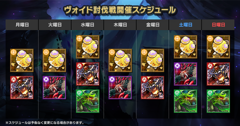 ヴォイド討伐戦開催スケジュールa