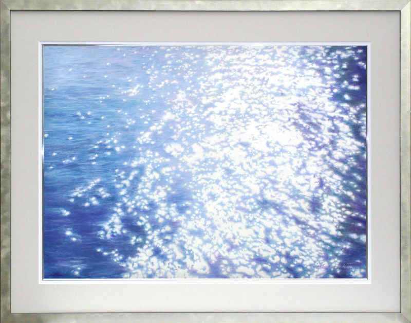 パステルで水面を描く。 パステルで日本画のような効果を出す