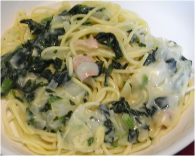 pageホウレンソウのパスタ