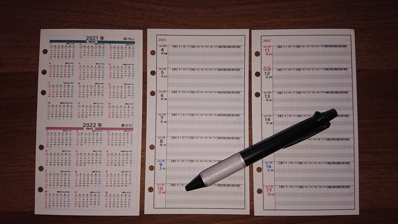 21年のシステム手帳リフィルを公開しました 風の吹くまま 気の向くまま