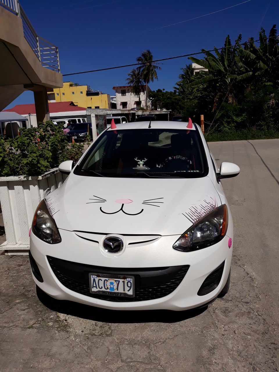 かわいいキティ顔の車 サイパン パウパウツアーズ アイランド日記