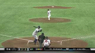 8回表1メヒア無回転シュート