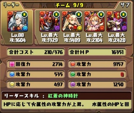 アーミル降臨挑戦パーティ3