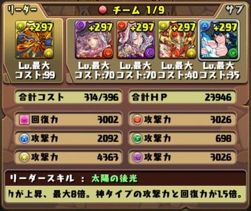 パズドラクロスコラボ挑戦パーティ7