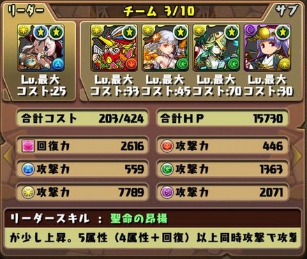 インディゴ降臨挑戦パーティ15