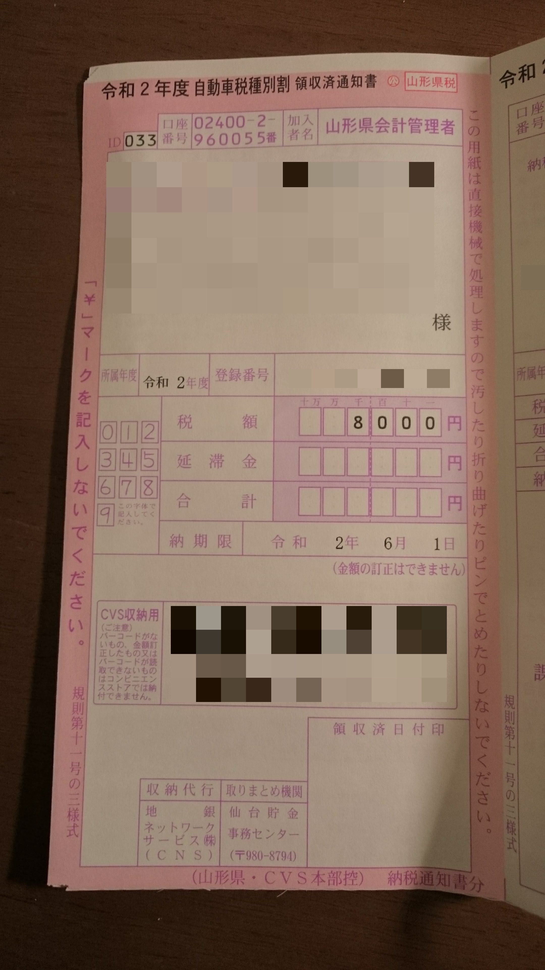 アクア購入 自動車税の納付書が届いた エコカー減税で安い ぱそとび ぼっち地方公務員の日常